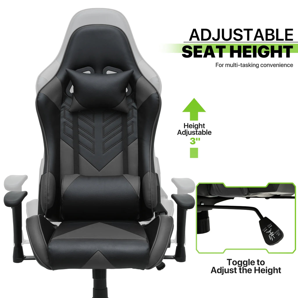 Magshion Ergonomic Gaming Chair, Comfortable Gaming Chair, Computer Chair Leather Desk Chair Adjustable Swivel Gaming Office Chair, Blue