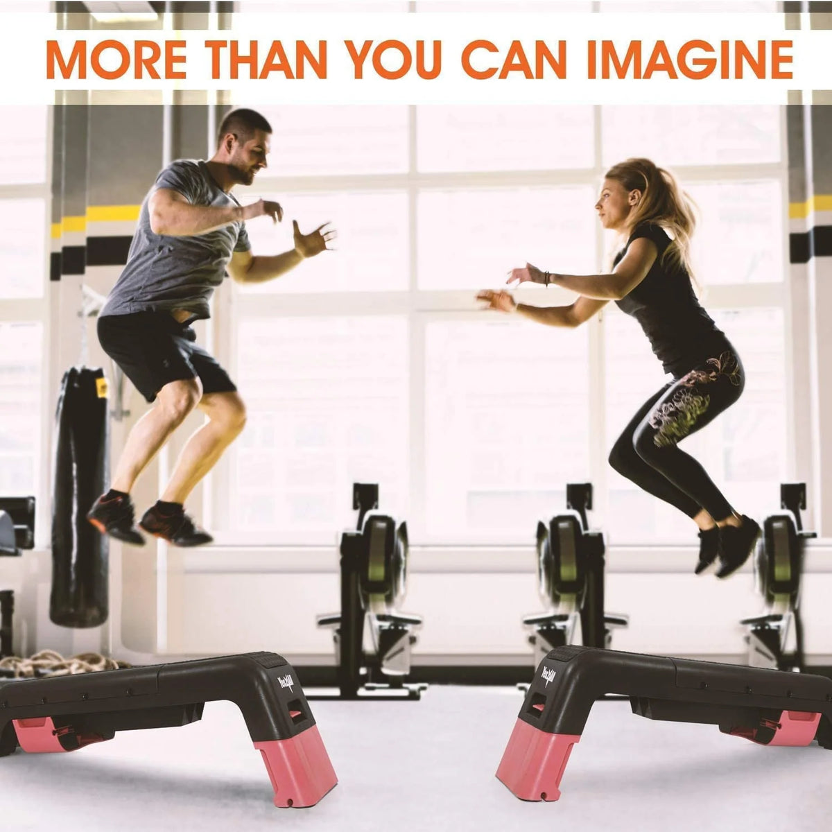 Yes4All Multifunctional Fitness Aerobic Step Platform and Aerobic Deck, Red and Black