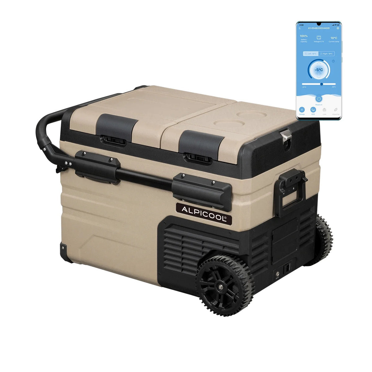 Alpicool TA35 Portable Refrigerator 37 Quart(35 Liter) Dual Temperature Control Fridge Mini Freezer for Travel,Camping,Fishing, Outdoor -12/24V DC