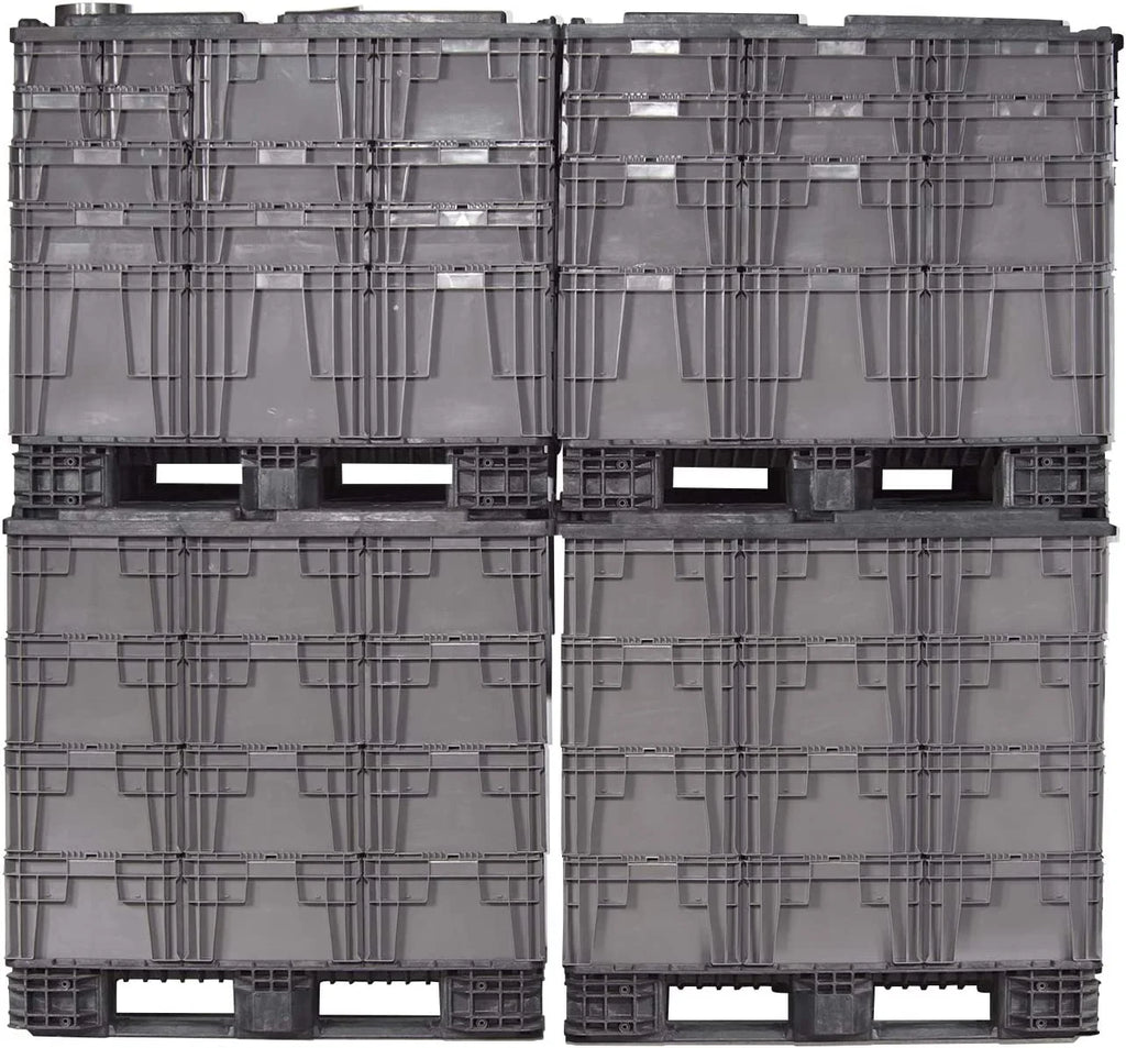 Buckhorn SW4815080201000 Plastic Straight Wall Storage Container Tote - 48' x 15' x 7.5' - LIGHT Grey,