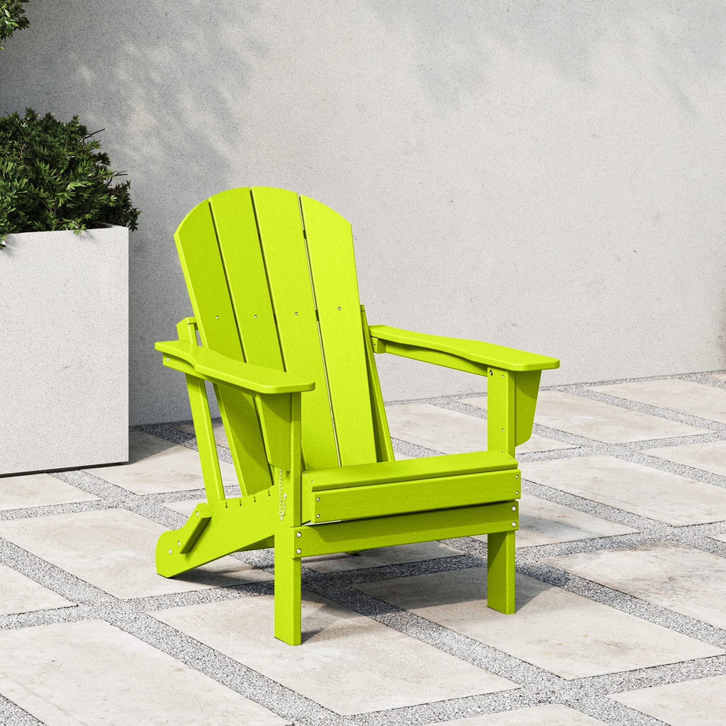 Westintrends Outdoor Folding HDPE Adirondack Chair, Patio Seat, Weather Resistant, Dark Brown