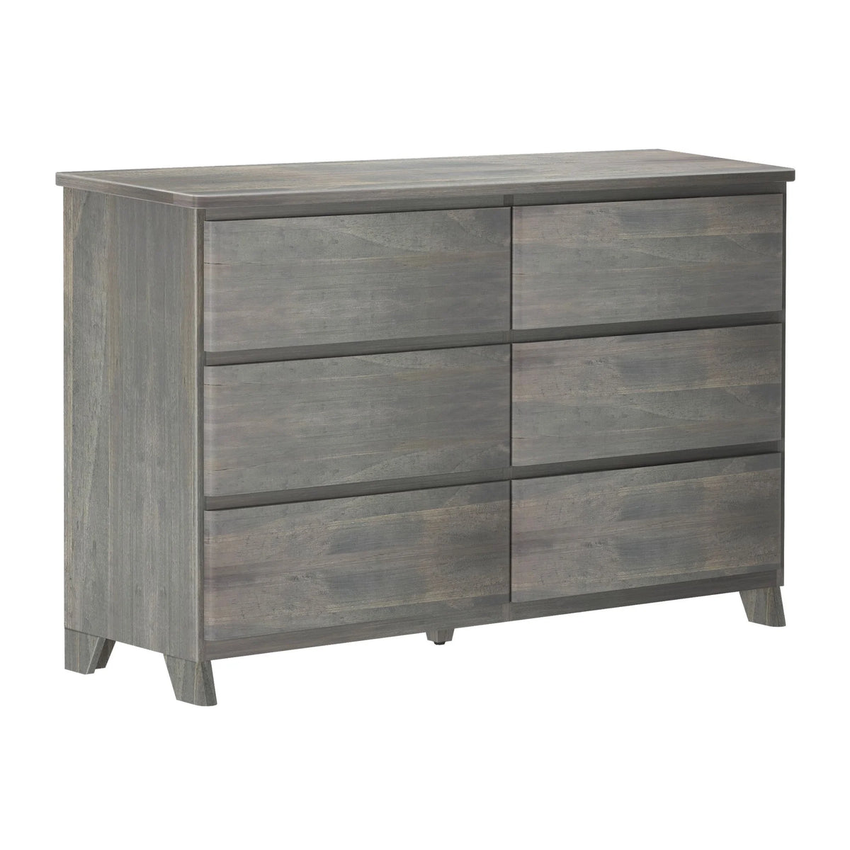 Plank+Beam Solid Wood Farmhouse 6 Drawer Dresser, Barnwood Brown
