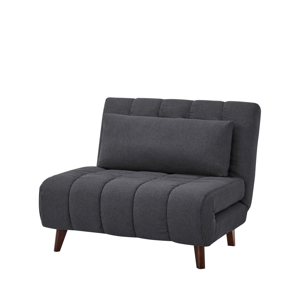 A&D Home Springfield Polyester Convertible Futon Chair, Yellow
