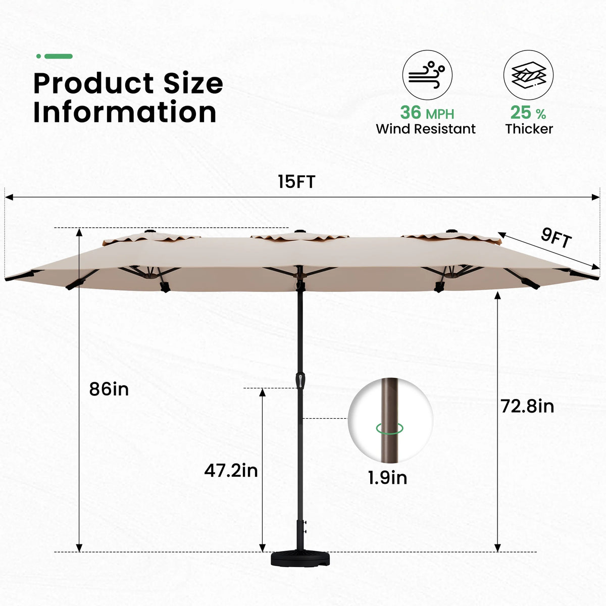 SERWALL Outdoor HDPE Dining Table Set, 7-Piece Outdoor Dining Table Sets with Umbrella Hole, Grey
