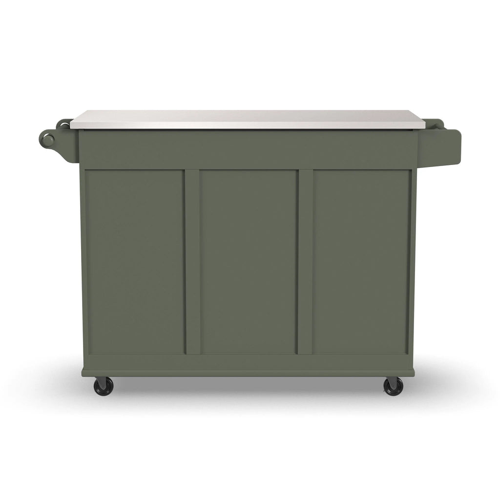 Homestyles Dolly Madison Engineered Wood Kitchen Cart in Sage Green/Nickel