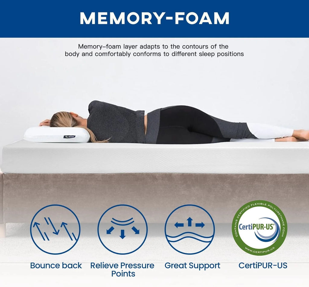 FDW Twin Mattress 6 inch Gel Memory Foam Mattress Queen Mattresses Medium Firm Mattresses，White