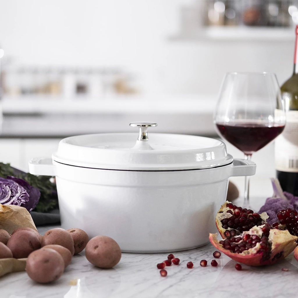 Staub Cast Iron 4-qt Round Cocotte - Matte Black