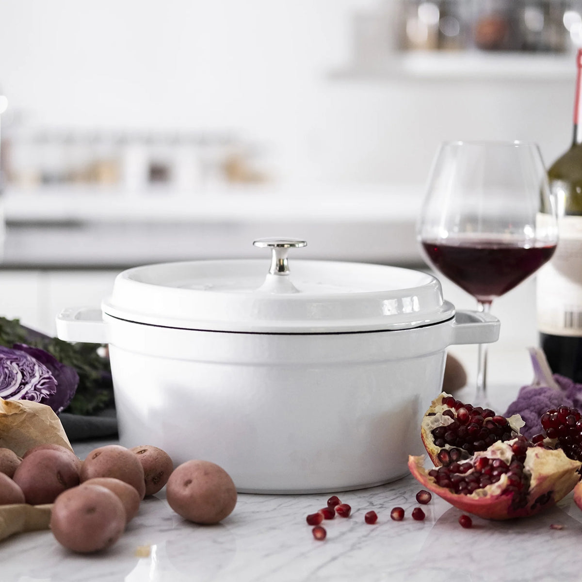 Staub Cast Iron 4-qt Round Cocotte - Matte Black