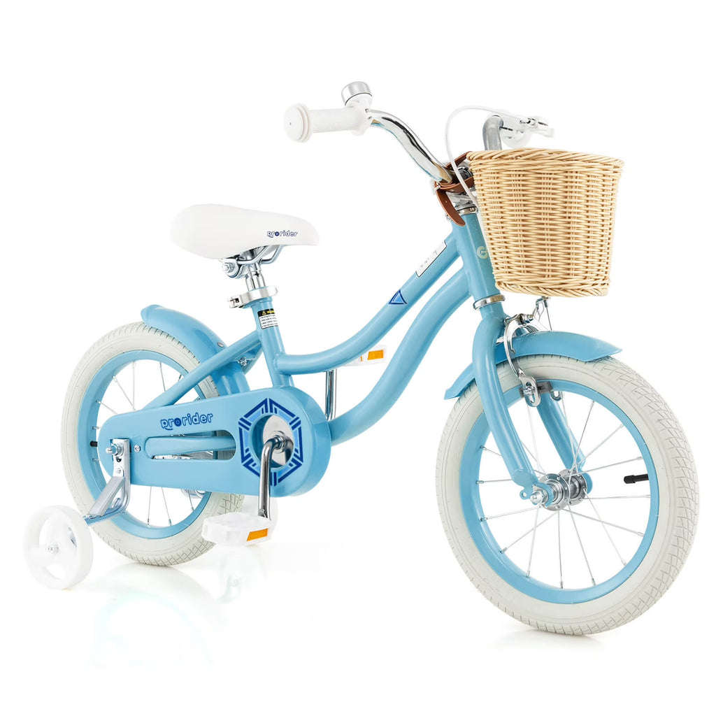 Prorider 16" Kid’s Bike with Training Wheels Adjustable Handlebar Seat Handbrake Pink