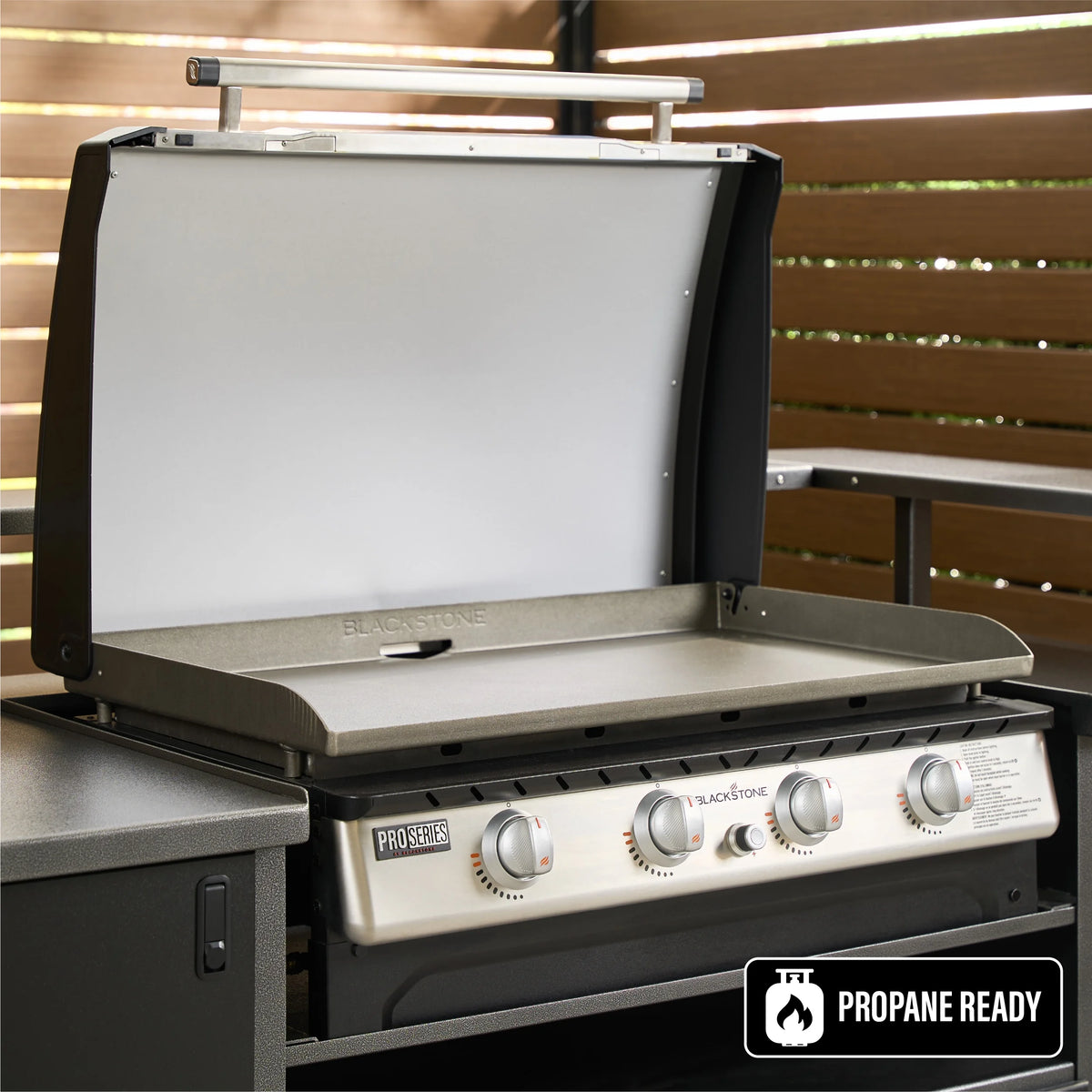 Blackstone Pro Series 4-Burner 36" Propane Omnivore Drop-in Outdoor Griddle with Hood