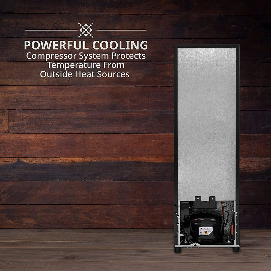 Ivation 14-Bottle Wine Cooler, Freestanding Beverage Cooler with Lock, Black