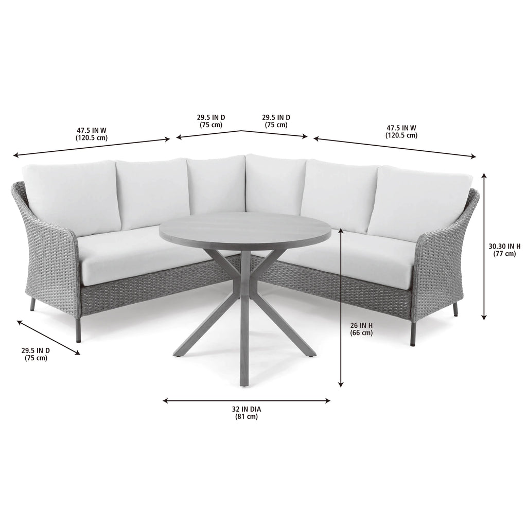 Mainstays Chelsea Outdoor Patio 4-Pieces Sectional Dining Set, Blue