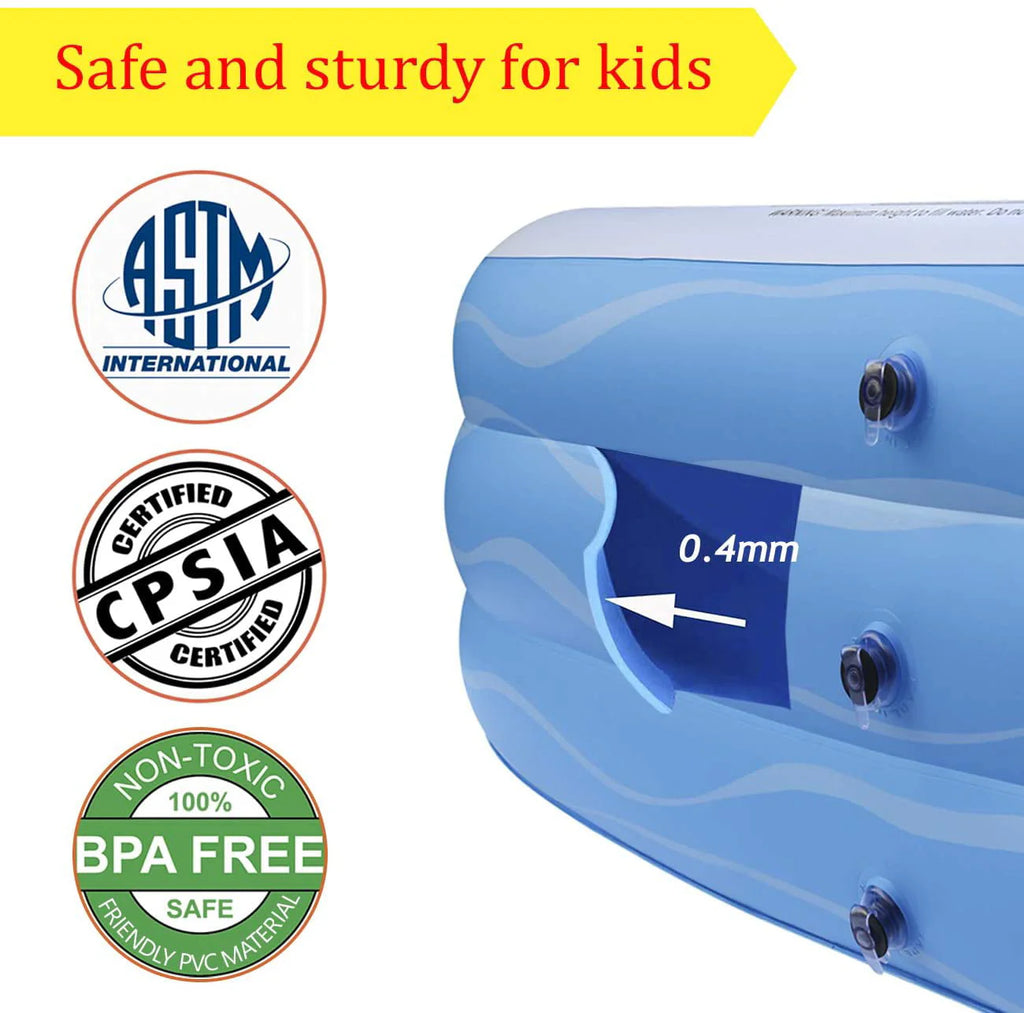 Airso Inflatable Swimming Pool Family Full-Sized Inflatable Pools 118" x 72" x 22" Thickened Family Lounge Pool for Toddlers, Kids & Adults Oversized Kiddie Pool Outdoor Blow Up Pool for Backyard, Garden
