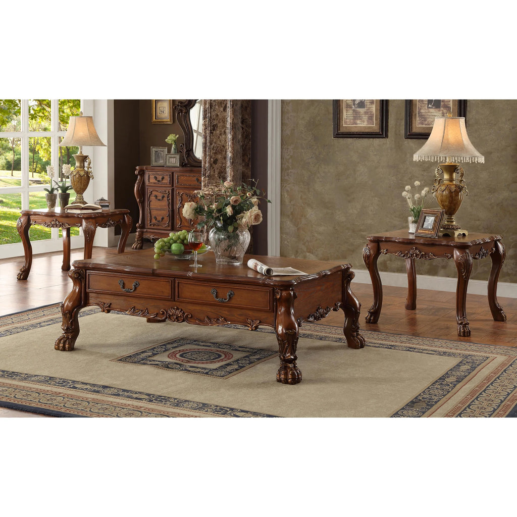 ACME Dresden 2-Drawer Wooden Coffee Table in Cherry Oak