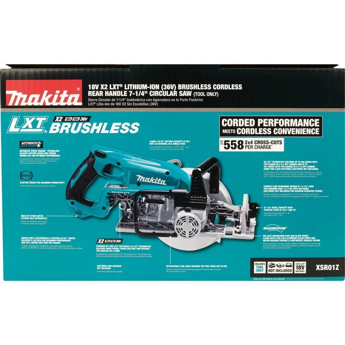 Open Box Makita 18V 7-1/4 in. Cordless Brushless Circular Saw Tool Only
