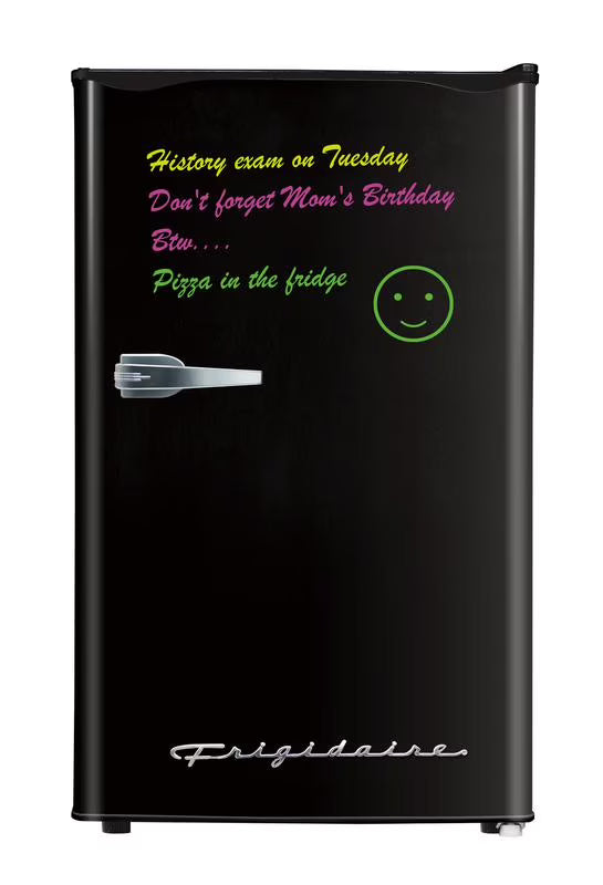 Frigidaire 3.2 Cu Ft Retro Dry Erase Compact Fridge, (EFR331-BLACK), Black