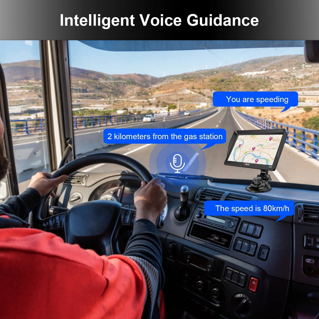 XGODY Bluetooth Truck GPS 9" Big Screen GPS Navigation for Car with Voice Command,3D & 2D Maps,Free Lifetime Map Update