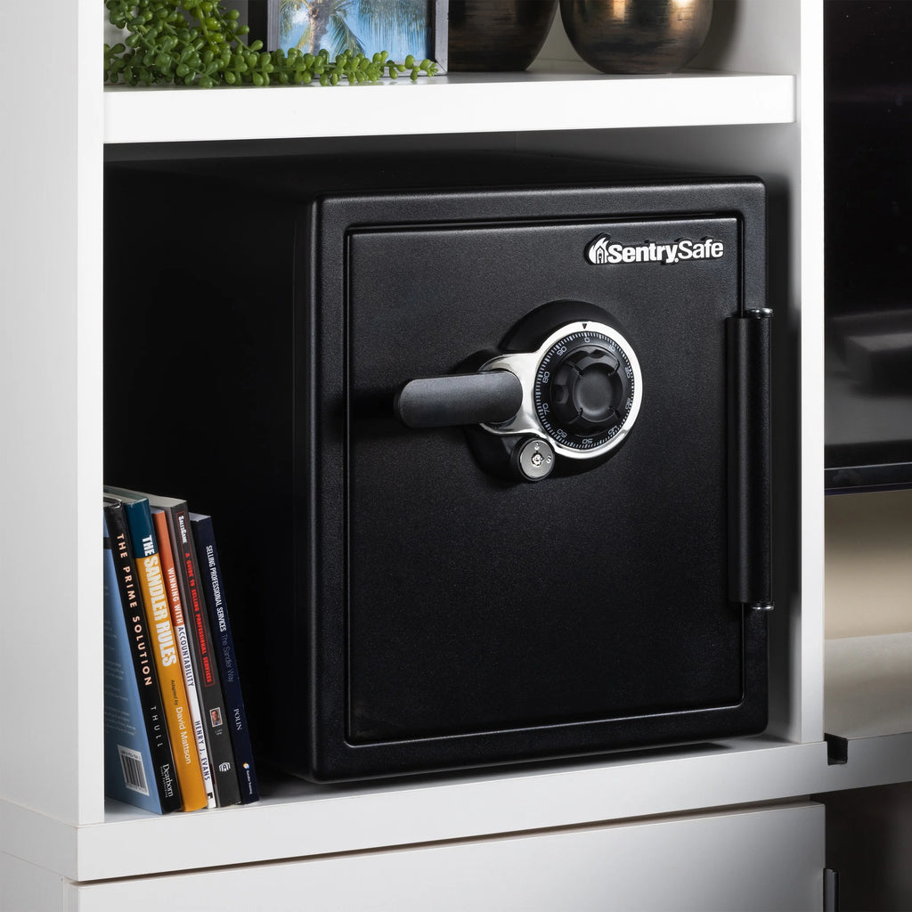 SentrySafe SFW123DTB Fire-Resistant and Water-Resistant Safe with Combination Lock, 1.23 cu. ft.
