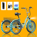 ABORON 350W Electric Trike, 7 Speed 24"/26" Motorized 3 Wheel Electric Tricycle for Adults with 36V 10Ah Lithium Battery UL Certified, Rear Basket