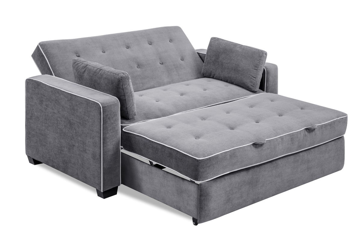Serta Dream Convertibles Monroe Modern Polyester Convertible Queen Sofa Bed with Pillows Grey