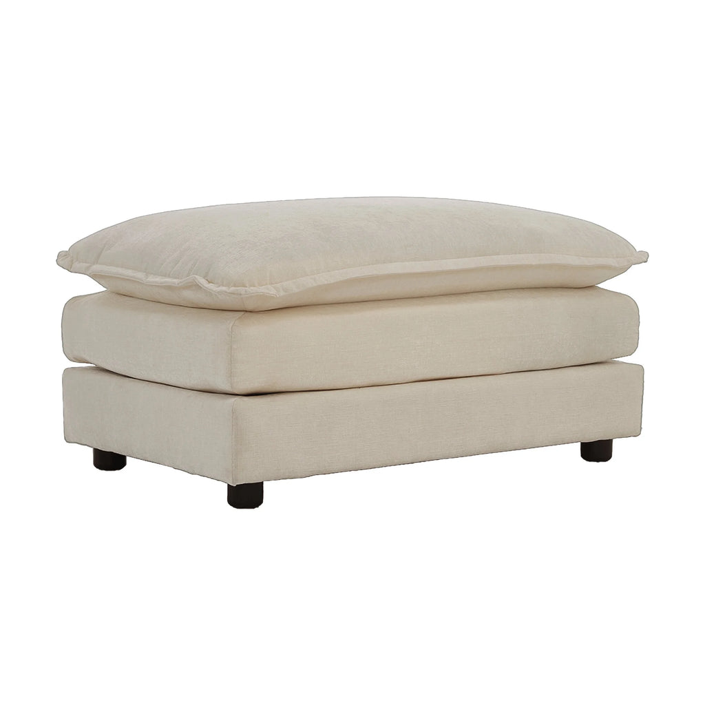 Comfy Deep Seat Sofa Chair, Upholstered Chenille Fabric Armchair with Toss Pillow for Living Room, Bedroom - Beige, Sturdy Wood Frame, 22+ Combination Options