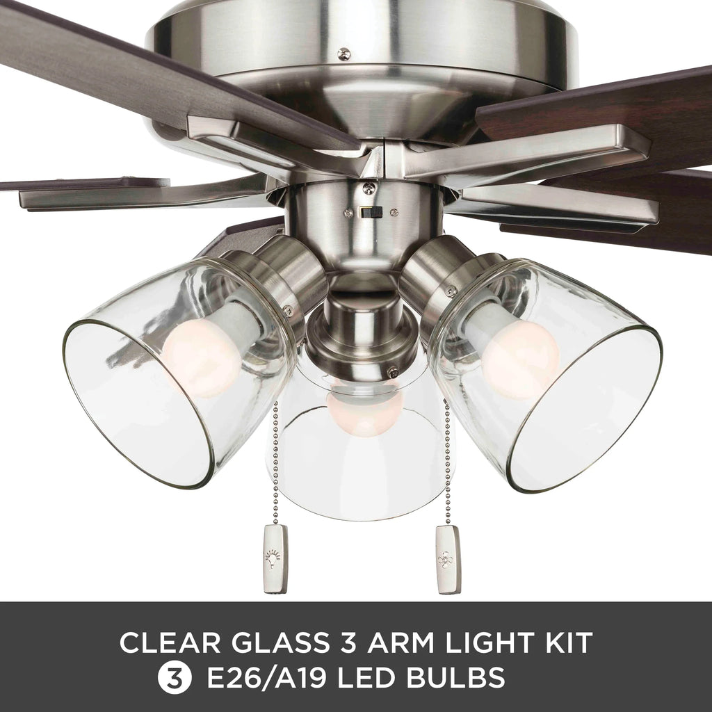 Better Homes & Gardens 52" Bronze Transitional Ceiling Fan, 5 Reversible Blades, 3 LED Bulbs Included