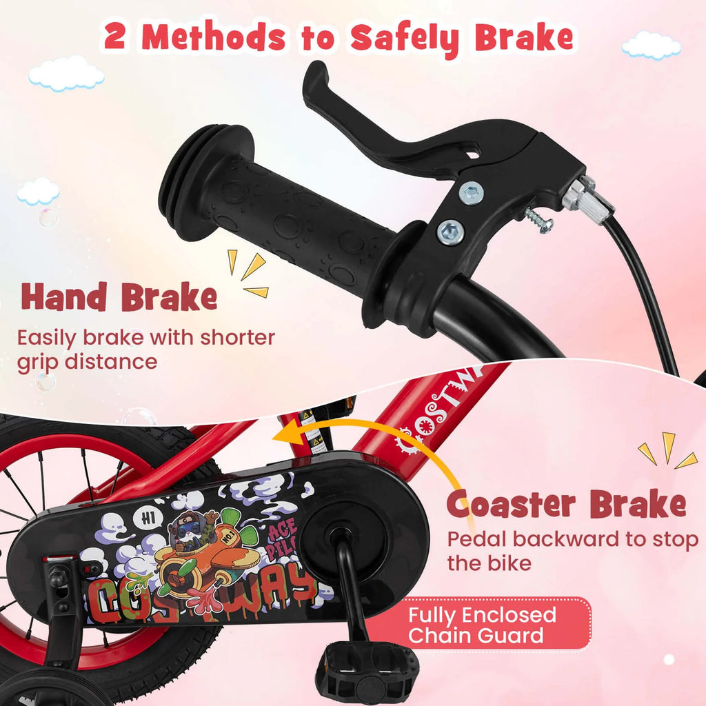 Costway 16" Kid’s Bike for 4-7 with Height-Adjustable Handlebar & Saddle Handbrake Blue