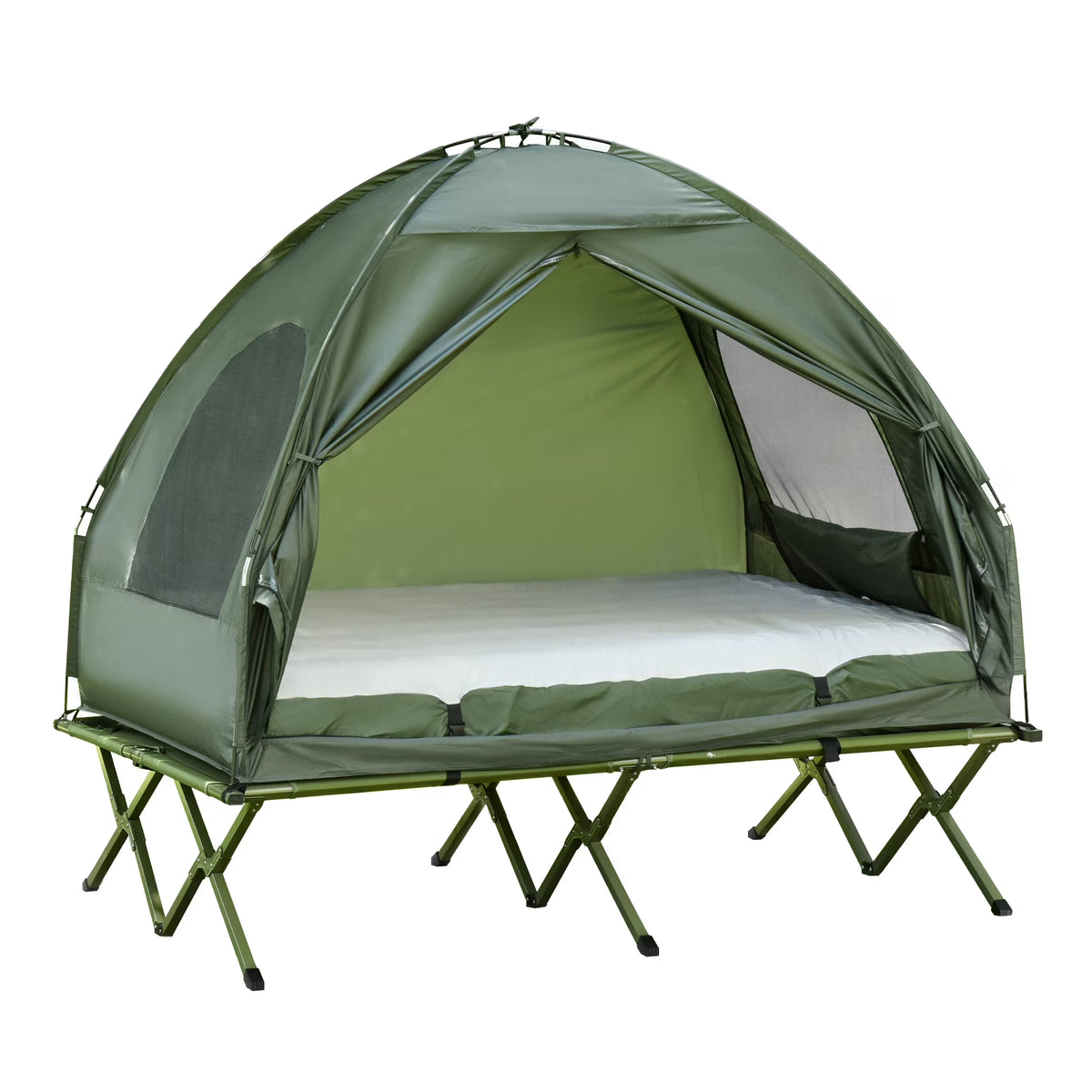 Witaxima 2 Person Elevated Camping Cot Tent Set, Foldable Bed Tent with Air Mattress