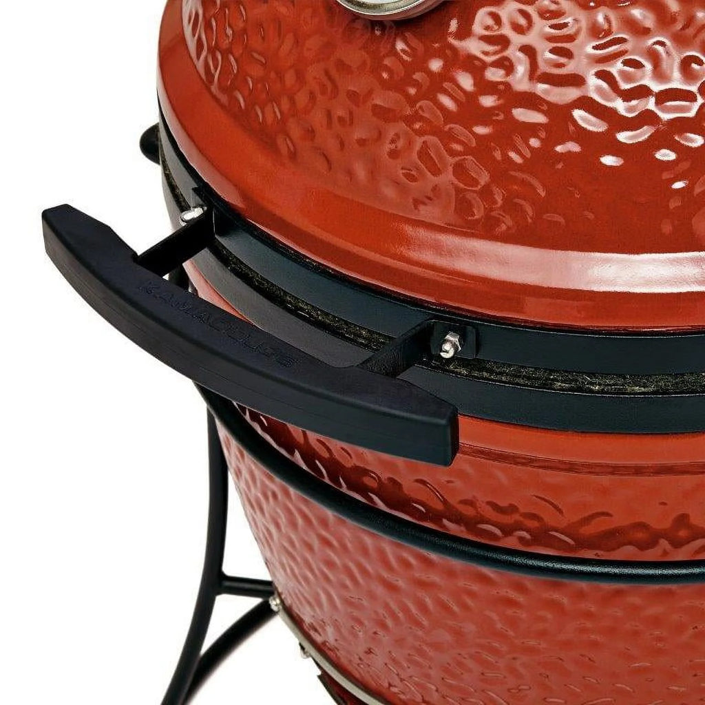 Kamado Joe Joe Jr. 13.5 in. Portable Charcoal Grill in Red with Cast Iron Cart, Heat Deflectors and Ash Tool