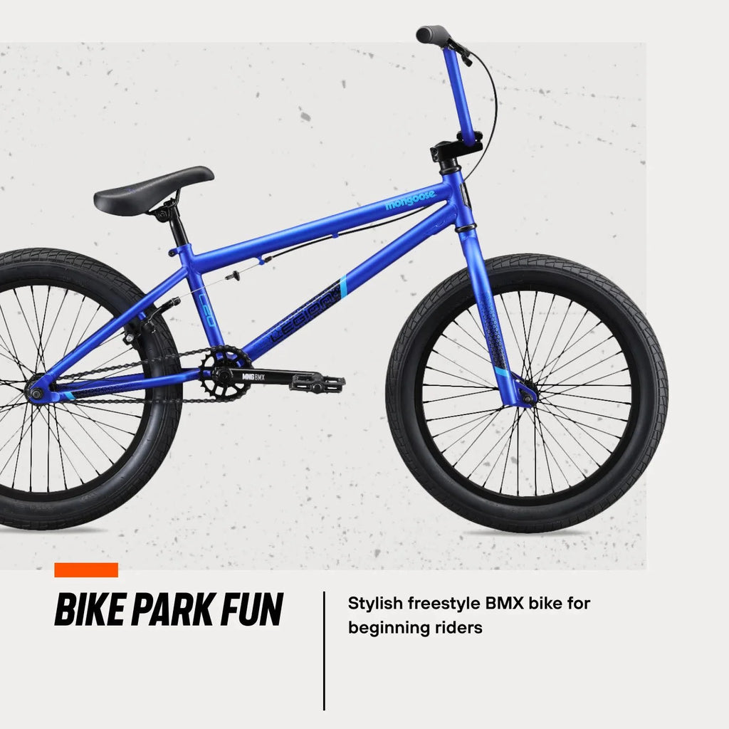 Mongoose Legion L20 Freestyle BMX Bike, 20- in Wheel, Ages 8 and up, Blue