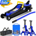 POVANLI Floor Jack, 2 Ton Low Profile Floor Jack, 3t jack stand Tire Repair Kit Heavy Duty Steel Racing Floor Jack with Single Piston Quick Lift Pump, Floor Jack Lifting Range 3.3"-15.2"
