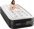 Blow Up Airbed with Built-in High Capacity Pump, Double Height, Non-Slip Bottom Design, Weight Capacity 660 lbs Air Bed for Home or Camping