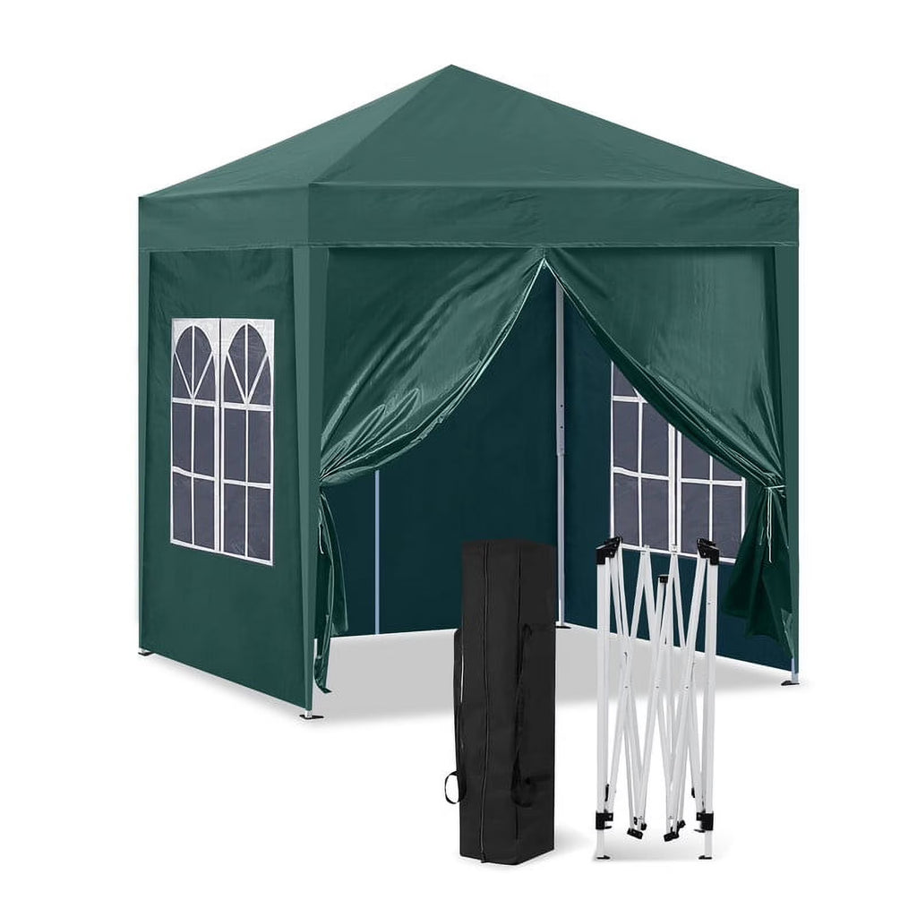 Clipop Portable 10x10ft Pop Up Gazebo, Instant Canopy Waterproof Anti-UV Shelter with 4 Side Panels & Carry Bag,Blue