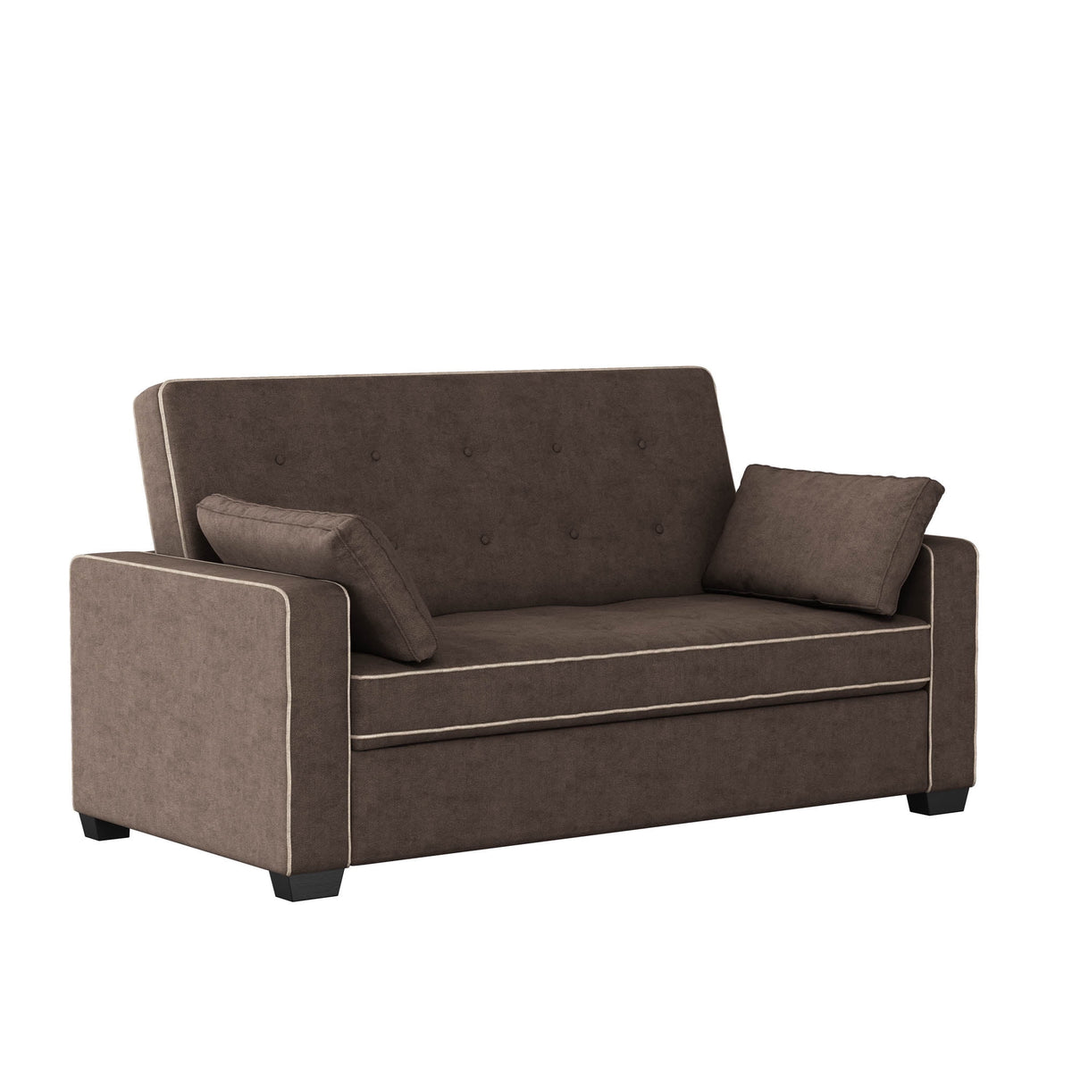Serta Dream Convertibles Monroe Modern Polyester Convertible Queen Sofa Bed with Pillows Grey
