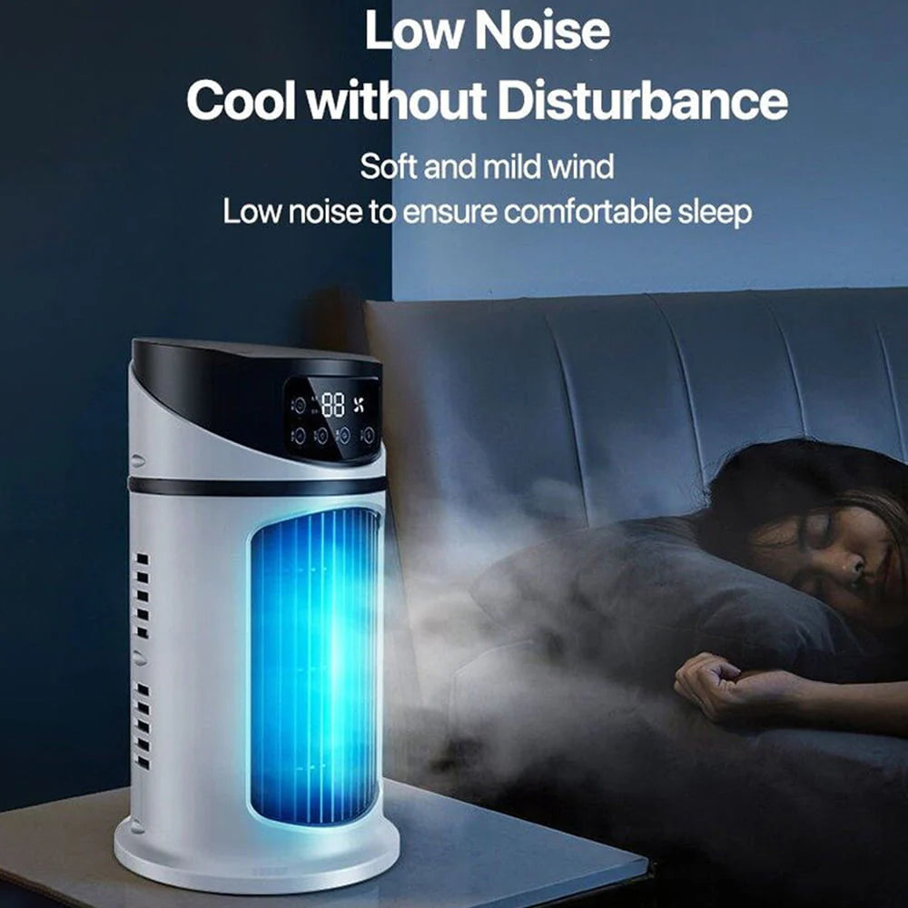 KIZOCAY Portable air conditioner with 6 air speeds, 60 & 120 automatic oscillating evaporative air conditioning fan, quite air cooler humidifier, suitable for home office outdoor, white
