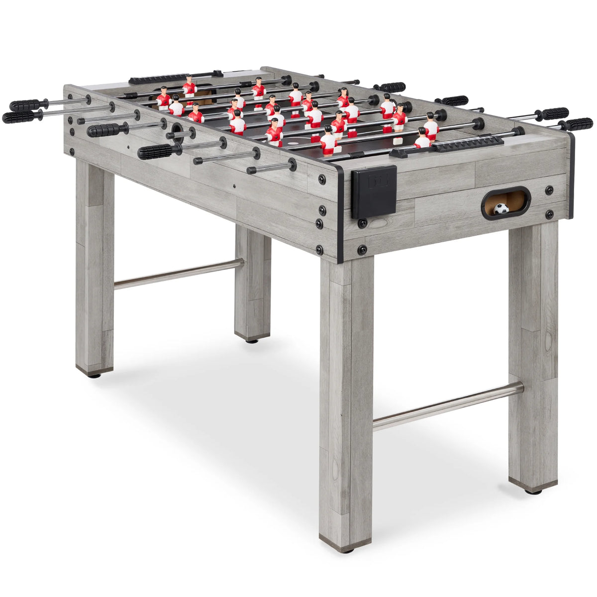 Best Choice Products 48in Competition Sized Foosball Table for Home, Game Room w/ 2 Balls, 2 Cup Holders - Light Brown