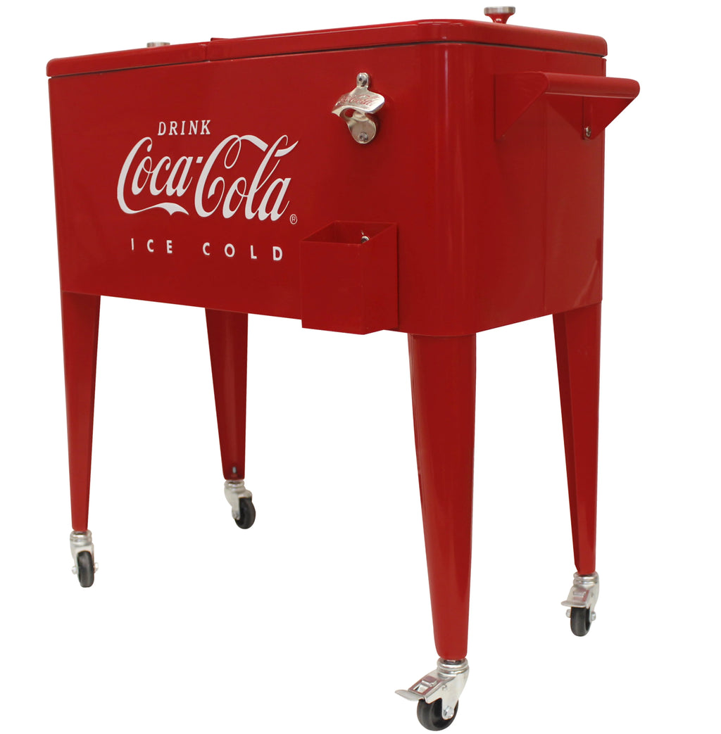 Leigh Country CP 98121 Coca-Cola Metal 80 Qt. Outdoor Patio Cooler - Red