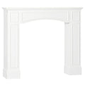 Modern Fireplace Mantel, Surround Mantels for Fireplace with Decorative Pattern Interior Width 29" White