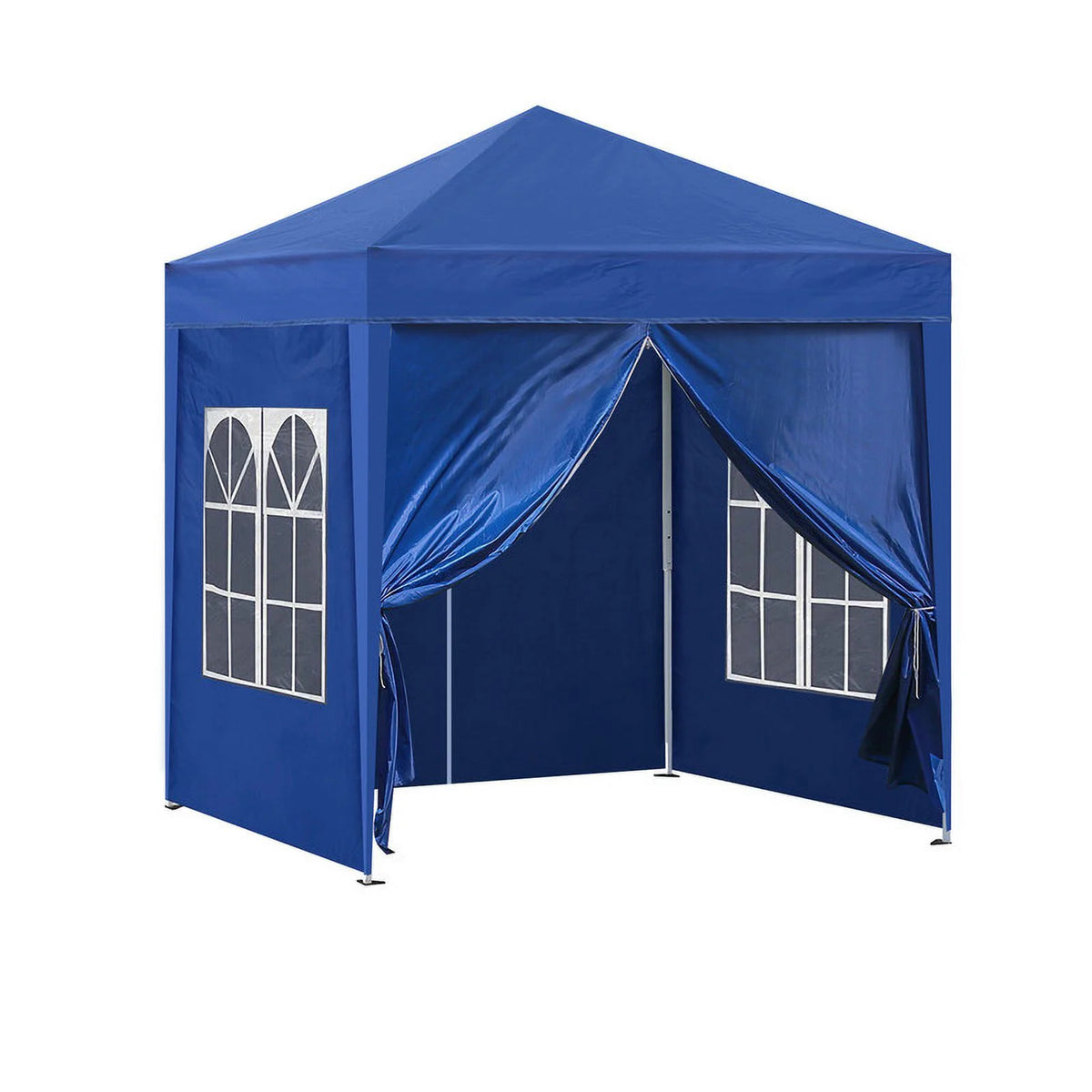 Clipop Portable 10x10ft Pop Up Gazebo, Instant Canopy Waterproof Anti-UV Shelter with 4 Side Panels & Carry Bag,Blue