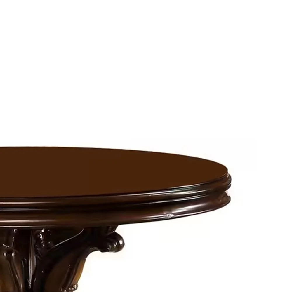 Acme Versailles Round Dining Table w/Single Pedestal, Cherry Finish Indoor
