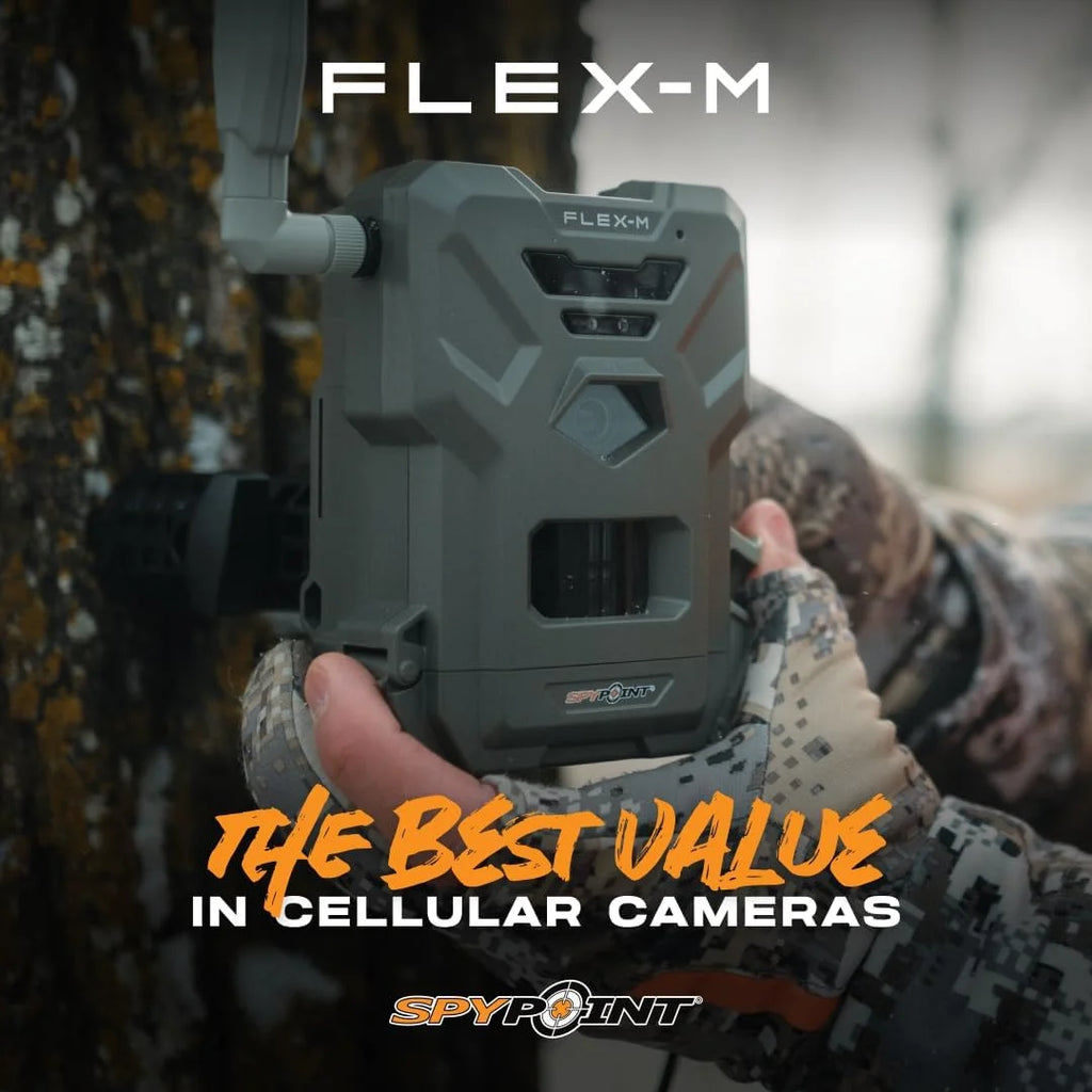 SPYPOINT Flex-m Twin Pack Cellular Trail Camera Hunting Trail Monitor with GPS, Night Vision, Dual-Sim LTE, IP65 Water-Resistant