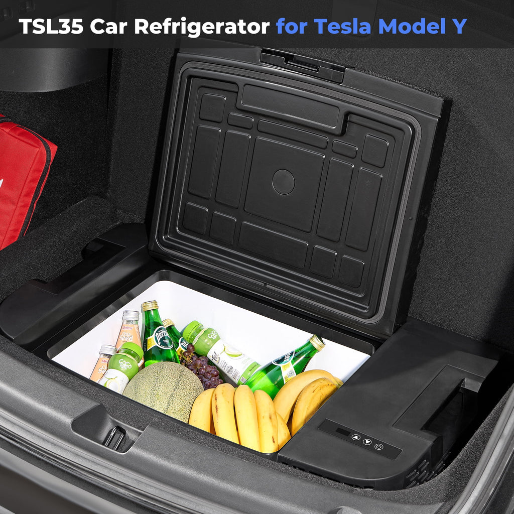 Car Refrigerator for Tesla Model Y 2019-2024 , 37QT(35L) -4 ~68 Car Fridge 12V Refrigerator , APP Control, Trunk Portable Freezer for Camping Tailgating Road Trip