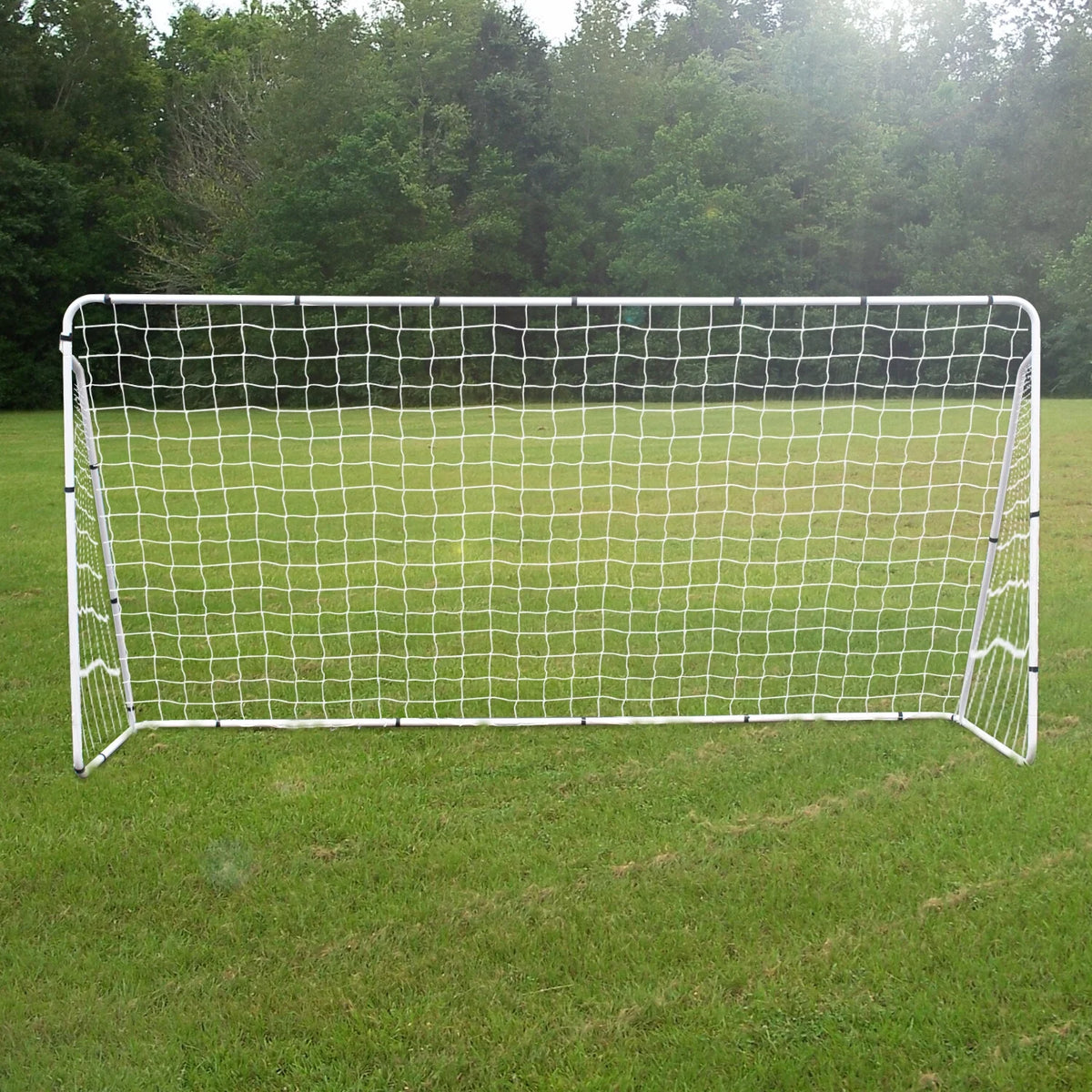 ZenStyle Football Post Soccer Goal Target Net 12 Ft. x 6 Ft. Football Shooting Training Aid Ultimate Backyard Outdoor Kids Official Soccer Goal, Steel Frame