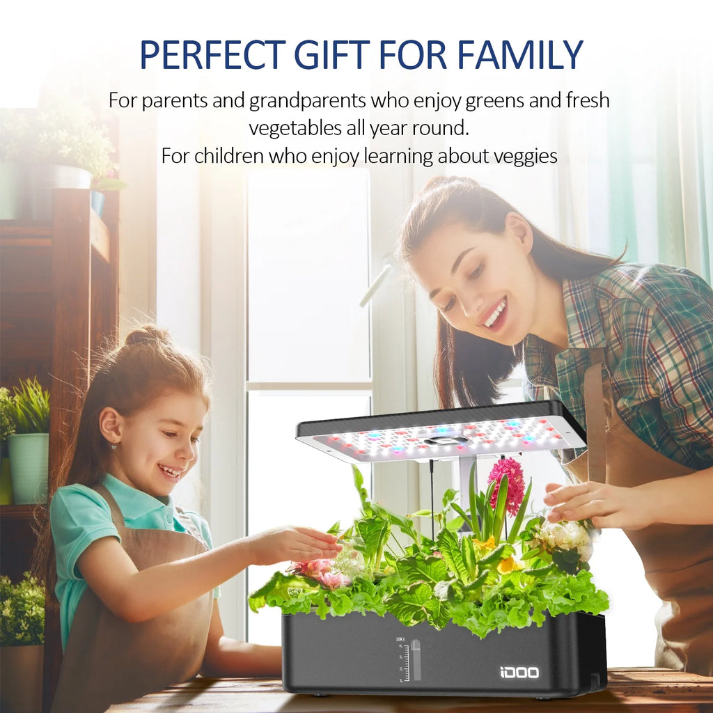 iDOO 12Pods Indoor Herb Garden Kit, Hydroponics Growing System with LED Grow Light