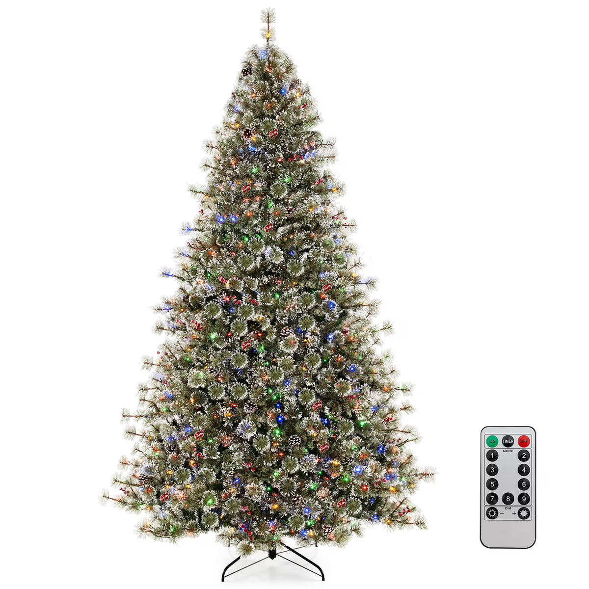 Costway 9 FT Artificial Christmas Tree with  360 Quick Power Connector 1714 Pine Needles