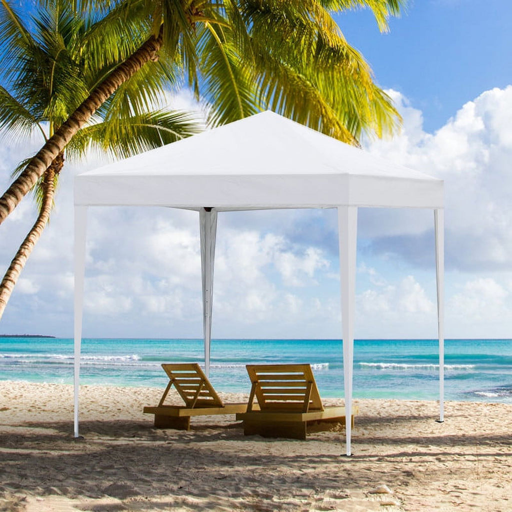 Clipop Portable 10x10ft Pop Up Gazebo, Instant Canopy Waterproof Anti-UV Shelter with 4 Side Panels & Carry Bag,Blue