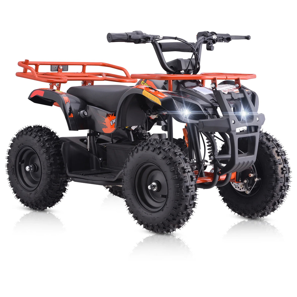 Aoemoe 500W 36V Battery-Powered Ride-On Off-Road 4-Wheeler 15 Mile Range, Flame