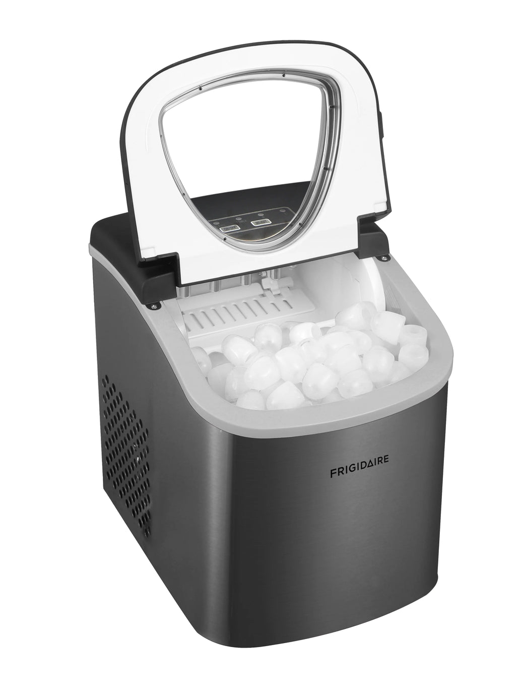 Frigidaire, 26 lbs. Ice Maker, Bullet-Shaped Ice, Stainless Steel, EFIC130