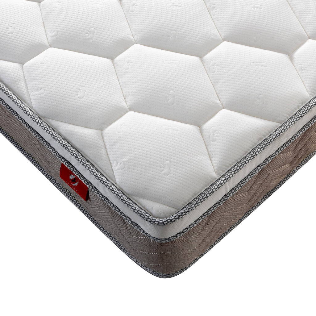 Twin Mattress,Hybrid Innerspring and Memory Foam Mattress in a Box,Medium Firm Support with Cooling Fabric,CertiPUR-US Certified,75"x39"x6",White+Blue