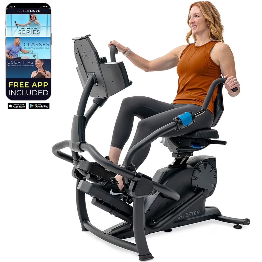 FreeStep LT7 Recumbent Cross Trainer Stepper - Zero-Impact Exercise w/Patented Physical Therapy Stride Technology; LCD Console w/21 Programs, Bluetooth HRM Compatible; Free App w/Trainer-Led Workouts